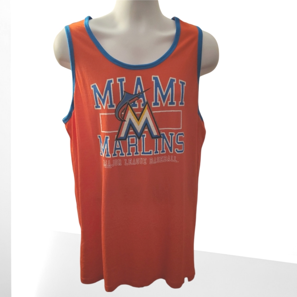 Men's Miami Marlins Major League Baseball tank top.